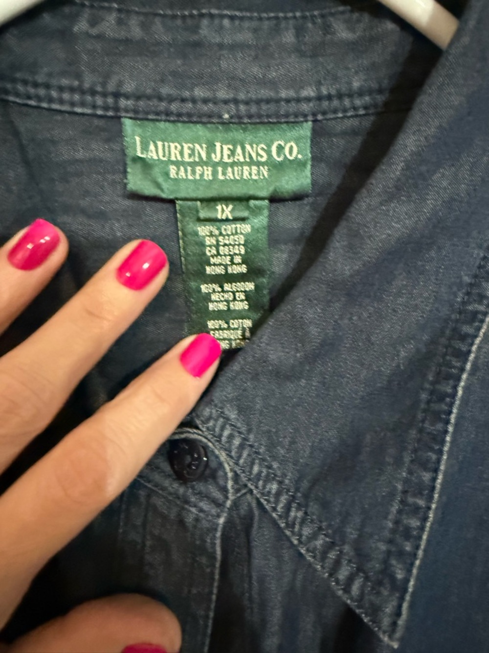 Ralph Lauren Dark Denim Button-Up Top - Picture 9 of 10